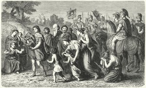 Polybius bærer asken til Philopoemen i høytidelig prosesjon til Megalopolis av German School