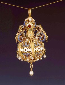 Pomander, ca. 1600 (gull og cloisonne-emalje) av German School