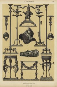 Pompeiansk, bronse (farge litho) av German School