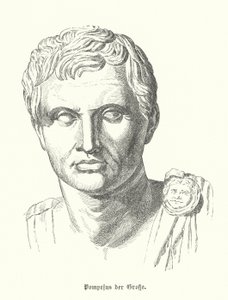 Pompeius den store, romersk soldat og politiker (gravering) av German School