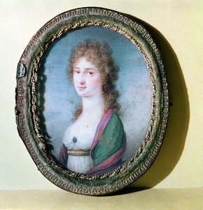 Portrettminiatyr av grevinne Marie Erdody (1779-1837) (wc på elfenben) av German School