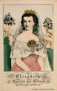 Portrett av Elizabeth av Bayern, keiserinne av Østerrike, fra Neuruppiner Bilderbogen, 1860 av German School