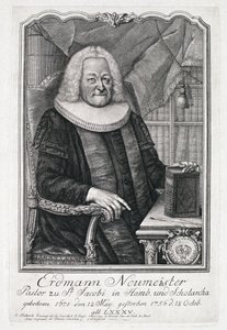 Portrett av Erdmann Neumeister (1671-1756) av German School