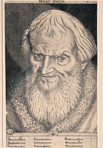 Portrett av Hans Sachs (gravering) av German School