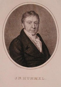 Portrett av Johann Nepomuk Hummel (1778-1837) gravert av F. Fleischmann av German School