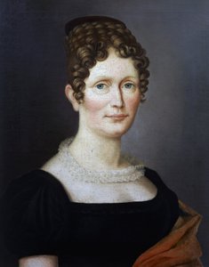 Portrett av Johanna Christiane Schumann (1767-1836), mor til den tyske komponisten Robert Schumann (1810-1856), tidlig 1800-talls maleri av ukjent kunstner av German School