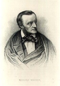 Portrett av Richard Wagner (1813-83) tysk komponist (gravering) (s/hvitt foto) av German School