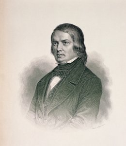 Portrett av Robert Schumann (1810-56) av German School
