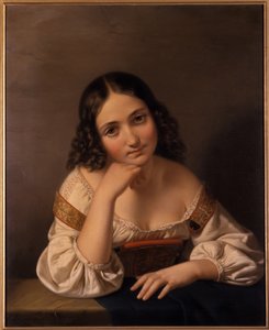 Portrett av en ung kvinne, 1801-1900 av German School
