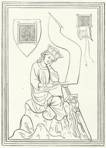 Portrett av den mellomhøytyske lyriske poeten Walther von der Vogelweide fra Codex Manesse (gravering) av German School