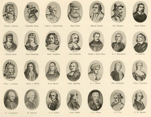 Portretter av kjente tyskere fra Knights of the German Spirit (litho) av German School