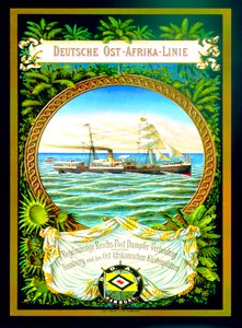 Plakat som annonserer den tyske Øst-Afrika-linjen, 1890