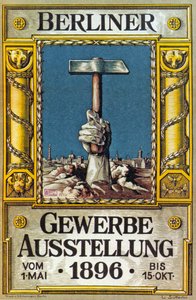 Plakat for industriutstillingen i Berlin, Tyskland, 1896