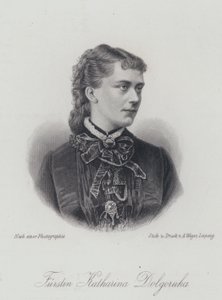 Prinsesse Catherine Dolgorukova, elskerinne og senere morganatisk kone til tsar Alexander II av Russland (gravering) av German School