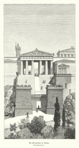 Propylaea, inngang til Akropolis i Athen, antikkens Hellas (gravering) av German School