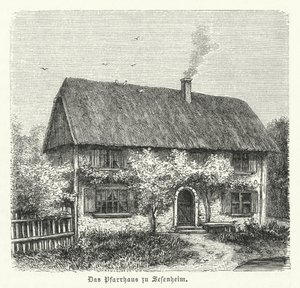 Prestegården i Sessenheim, hjemmet til Friederike Brion, som Johann Wolfgang Goethe hadde et kjærlighetsforhold til mens han studerte ved Strasbourg University i 1770-1771 av German School