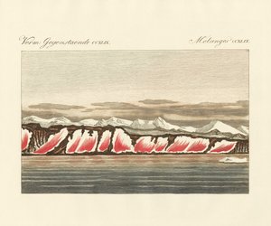Rødfarget snø (farget gravering) av German School