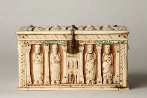 Relikvieskrin, Köln, Tyskland, ca. 1150 (tre og elfenben) av German School