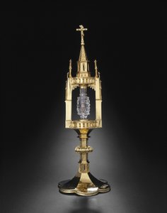 Relikvieskrin med tann av døperen Johannes, metallarbeid: 1375-1400 av German School