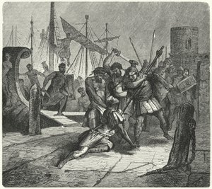Romersk konsul Lucius Cornelius Cinna drept av sine egne soldater i et mytteri, 84 f.Kr. av German School