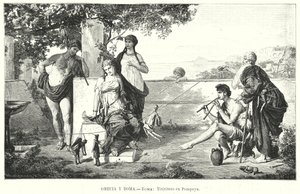 Romerske dukkeførere i Pompeii (litho) av German School