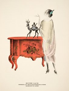 «Roter Lack», reklame for Friedman og Weber, fra Styl, utgivelsesdato 1922 (pochoir-trykk) av German School
