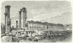 Ruinene av byen Palmyra, Syria (gravering) av German School