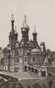 russisk kirke (litho) av German School
