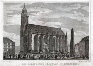 Den hellige Maria av Würzburg. (gravering, ca. 1850) av German School