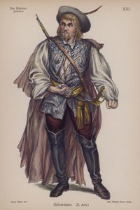 Schweizer, fra Die Rauber (Røverne) av Friedrich Schiller (farge litho) av German School