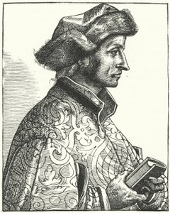 Sebastian Brant , tysk humanist og satiriker (gravering) av German School