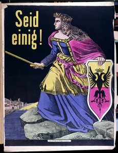 Vær forent!, tysk patriotisk plakat, ca. 1870