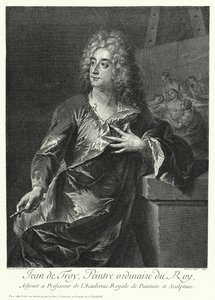 Selvportrett av den franske kunstneren Jean Francois de Troy (gravering) av German School