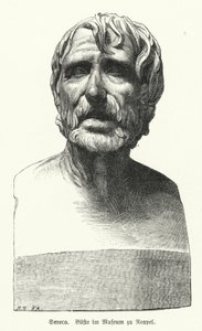Seneca den yngre , romersk filosof, statsmann og dramatiker (litho) av German School