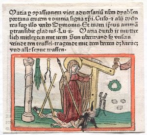 Mirror Human Case: The Virgin Mary Overcoming a Devil, 1400-tallet av German School