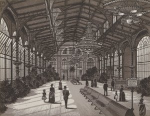 Hot Spring Colonnade, interiør (litho) av German School