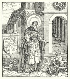 St Edward the Confessor, konge av England (gravering) av German School