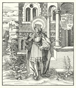 St Edward the Martyr, King of England (gravering) av German School