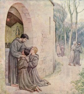 St. Frans#39; første oppdrag (fargelitografi) av German School