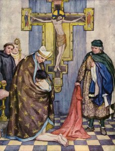 Frans avskjediget sin far for biskopen av Assisi (fargelitografi) av German School