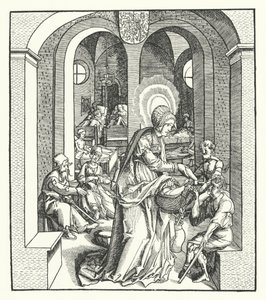 St Hedwig av Schlesien, hertuginne av Polen (gravering) av German School