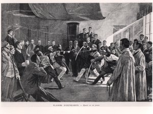 Student- eller Mensur-duell, tidlig på 1900-tallet av German School