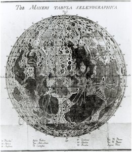 Surface of the Moon, illustrasjon fra Selenotopographische Fragmente av Johann Hieronymus Schroeter, utgitt i 1791 av German School