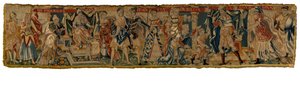 Tapet som viser Moses som kaster ned faraos krone og blir straffet, fra Rheinland av German School