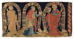 Tapetfragment som viser tre profeter, fra Franken (ull) av German School