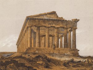 Hefaistos-tempelet, Athen, Hellas (fargelitografi) av German School