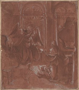 Bebudelsen, ca. 1520 (penn og blekk) av German School