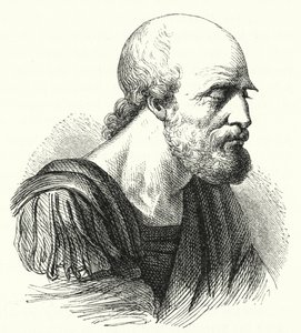 Den bysantinske generalen Belisarius som en gammel mann (gravering) av German School