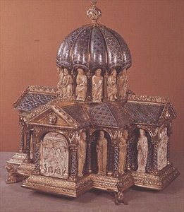 Eltenberg-relikvieskrinet, fra Köln, ca. 1180 (elfenben, kobber og emalje) av German School