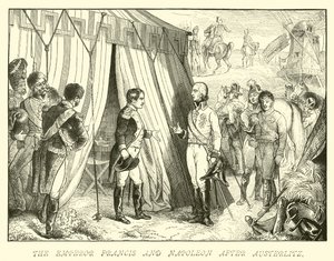 Keiser Frans og Napoleon etter Austerlitz av German School